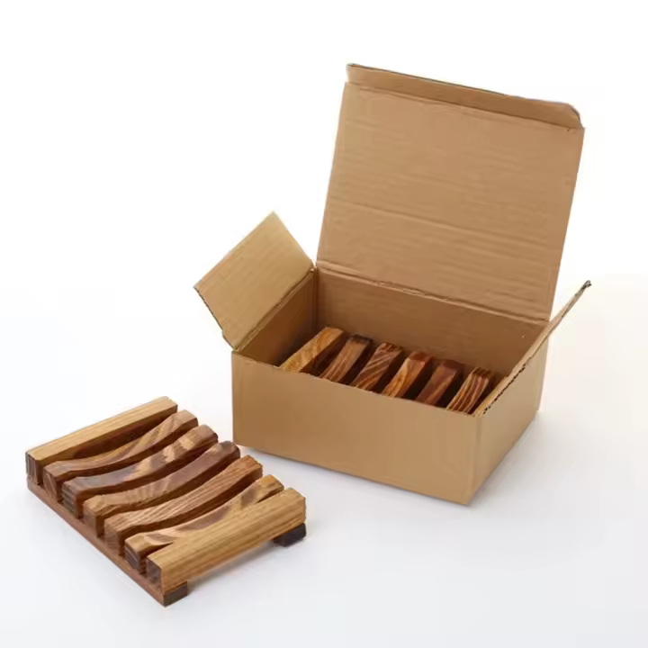 Nueva Caja De Jabón De Madera Retro Portátil Accesorios De Baño Duraderos Y Moda Soporte De Jabón De Bambú Con Carbón - 1