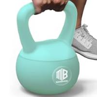 ManiBoom Pesas Rusas PVC SUAVE 2 kilos 3kg 4kg 5kg 6kg 8kg 10kg 12kg - Pesa Rusa Kettlebell Relleno de Arena de Hierro INSONORIZADO con Agarre Grueso ANTIDESLIZANTE - Protege el Suelo - details 7