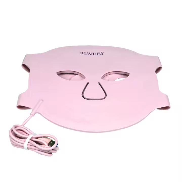 Beautifly Máscara Facial LED Reafirmante Antiarrugas Aura Glam Pro Rosa Recargable - 1