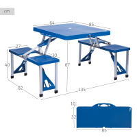 Mesa plegable con 4 taburetes Aktive Camping - details 3