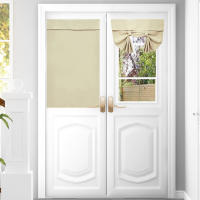 Cortinas De Puerta Negras Aislantes Térmicas Con Encaje Cortinas Modernas De Ventana Para Puerta Francesa Panel Corto Autoadhesivo - details 14