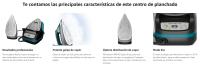 Rowenta Compact Steam Pro DG7623 Centro de planchado, 6.3 bares de presión, golpe de vapor de 325 g/minuto, suela antiarañazos deslizante, sistema eco, Color Azul/Negro [Clase de eficiencia energética A+] - details 1