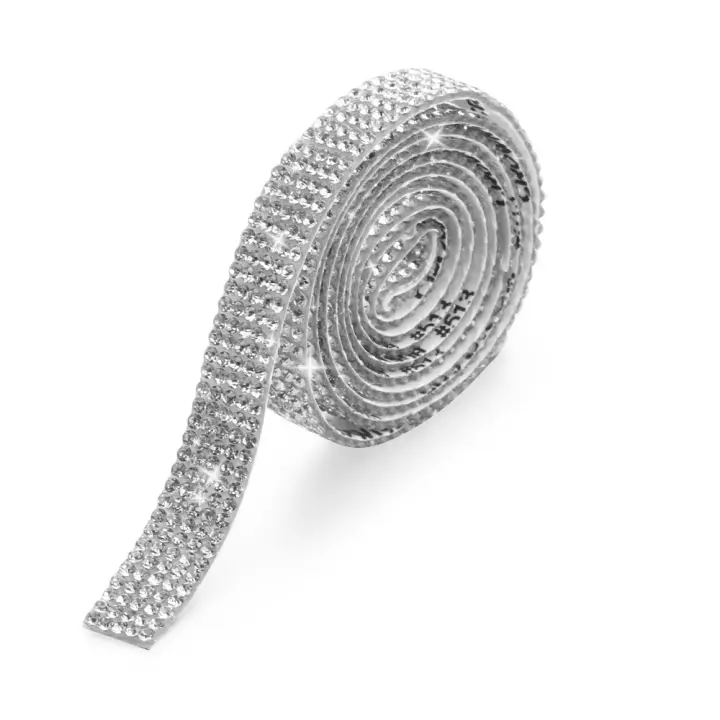 Cinta De Rhinestone Adhesiva De 1 Yarda Para Decoración De Ropa Eventos Coches Teléfonos Artesanías Material De Poliéster - 1