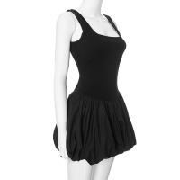 Vestido Mini Plegable Para Mujer A-Line Slim Fit Cintura Alta Sin Mangas Patchwork Playa Verano 2024 Casual Solido Fiesta - details 1