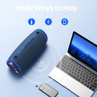 Altavoz Bluetooth portátil Sounarc R2 máxima 80W Sonido Premium, 60W potente sonido estéreo, emparejamiento estéreo, Bluetooth 5.3, impermeable IPX6, 15 horas de reproducción, 1 tweeter y 2 controladores de rango completo, color azul - details 6