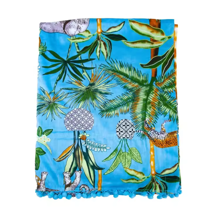 SUN & SURF Pareo Fino Estampado Safari Vintage Tendencia Moda 90X170CM  - Vestido, Sarong, Falda, Resistente, Playa Sol y Piscina - 1