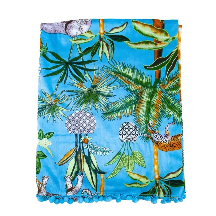 SUN & SURF Pareo Fino Estampado Safari Vintage Tendencia Moda 90X170CM  - Vestido, Sarong, Falda, Resistente, Playa Sol y Piscina - 1