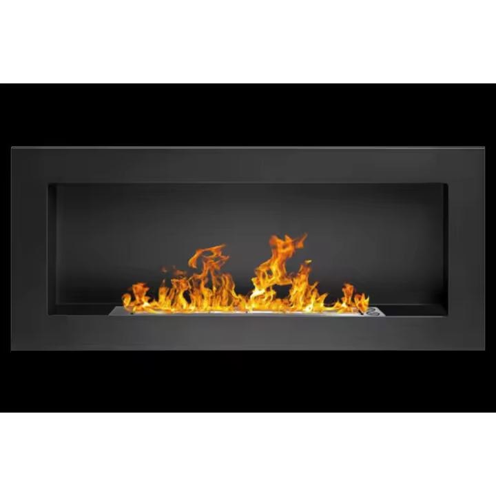 Chimenea de Bioetanol empotrada o de comparación Lucca Black L 90 x P 12 x H 40 - 1