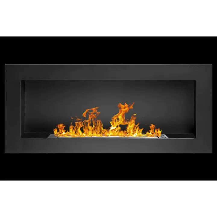 Chimenea de Bioetanol empotrada o de comparación Lucca Black L 90 x P 12 x H 40 - 1