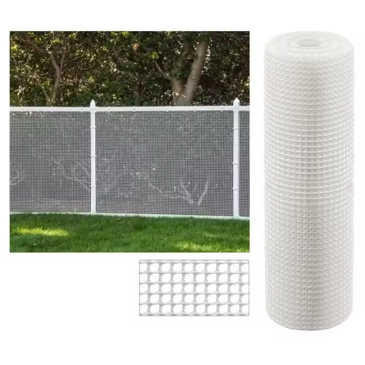 Suinga Malla de Plástico Cuadrada para Terrazas, Balcones y Vallados - 1x5m - Blanco - 1
