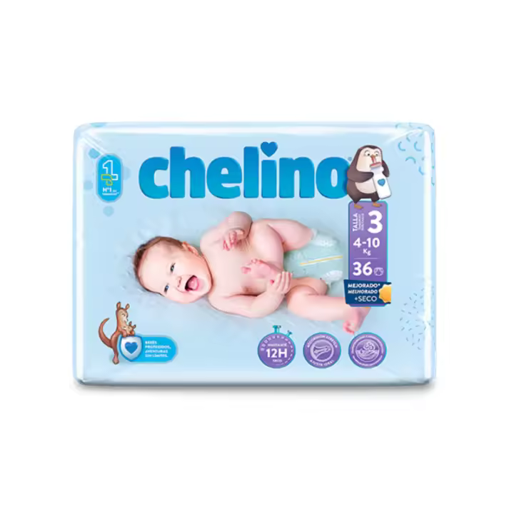 Chelino Nature Pañal Bebé Talla 3 4-10kg Hasta 12h Seco 36ud - 1