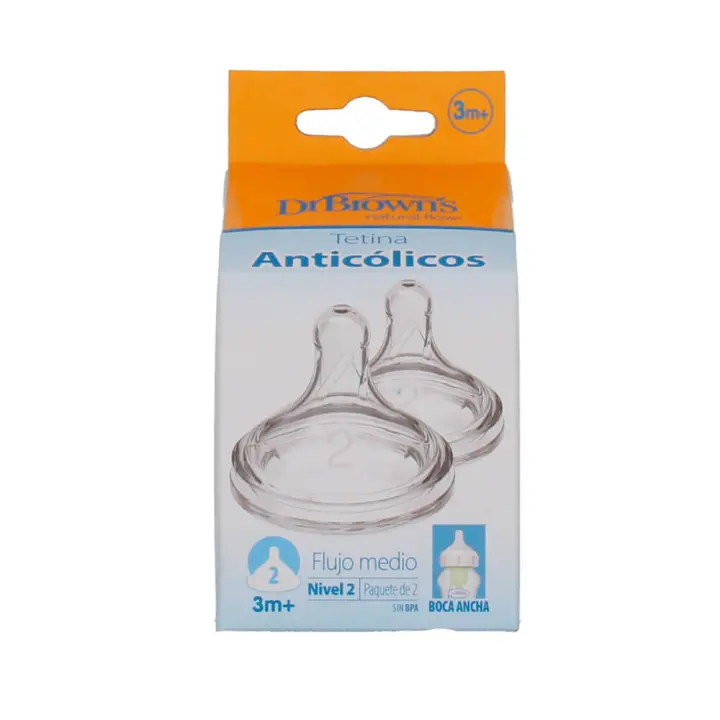 Dr. Browns Tetina Boca Ancha Nivel 2 +3M - 1