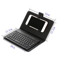 Miniteclado inalámbrico con Bluetooth y Funda de cuero PU para Smartphone y tableta, recargable, 4,5-6,8 pulgadas - details 3