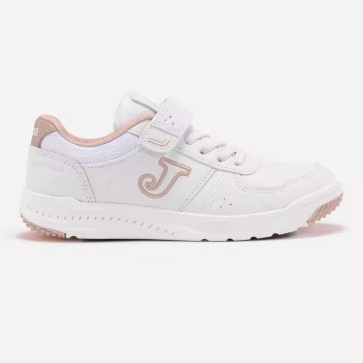 Deportivas Joma blancas con logo rosa cierre velcro escolares mod. Harvard JR - 1