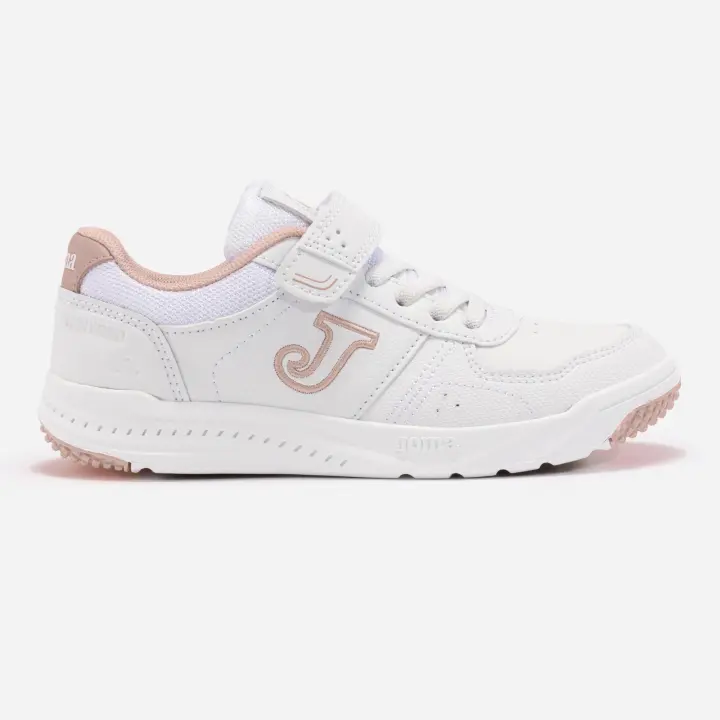 Deportivas Joma blancas con logo rosa cierre velcro escolares mod. Harvard JR - 1