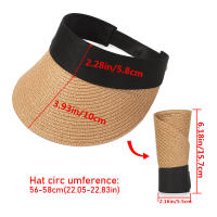 Sombrero De Playa Plegable Para Mujer Sombrilla De Verano Protección Solar Algodón Y Lino Estilo Casual Gorro De Paja Ancha - details 2
