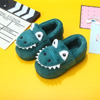 Pantuflas Verdes De Peluche Para Niños Con Patrón De Dinosaurio Lindo Antideslizantes Para Uso Interior Tallas Para Edad 3-6 Años - details 7