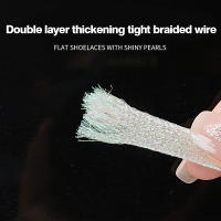 Par De Cordones De Zapatillas Planas Brillantes Y Plateados Metálicos Para Zapatos Lustra-Vidrio Pearly En Poliéster - details 2