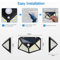Lámparas Solares De Pared Con 100 LED Sensor De Movimiento Impermeables Para Decoración De Jardín Luz Solar Autónoma Para Calle - details 11