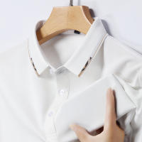 Camisa Polo De Algodón Para Hombre 2024 Estilo Casual Color Sólido Cómoda Y Transpirable Manga Corta Moda Verano Negocios Y Descanso - details 3
