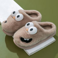 Nuevos Pantuflas De Hombre Invierno Dibujos Animados Divertidos Suela Suave Antideslizante Plataforma Pantuflas De Terciopelo Cálido Para Interiores Casual Algodón Zapatos Para El Hogar - details 5