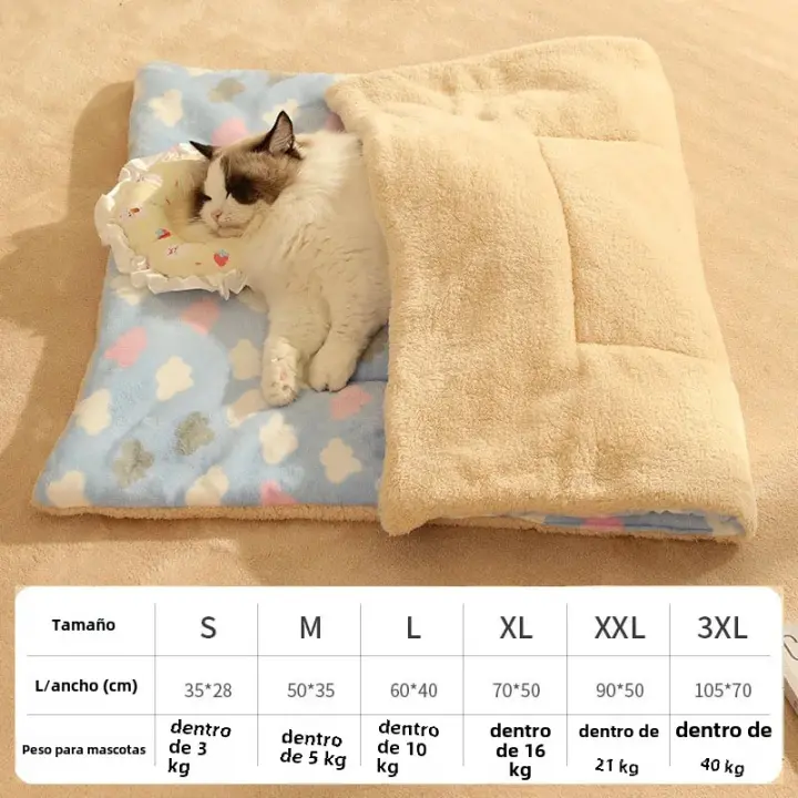 Manta Caliente Para Perros Y Gatos Suave Y Cómoda Manta De Descanso Para Mascotas Gruesa Y Acolchada Cubierta De Peluche Para Canil Tamaño Multi- Tallas S-3XL - 1