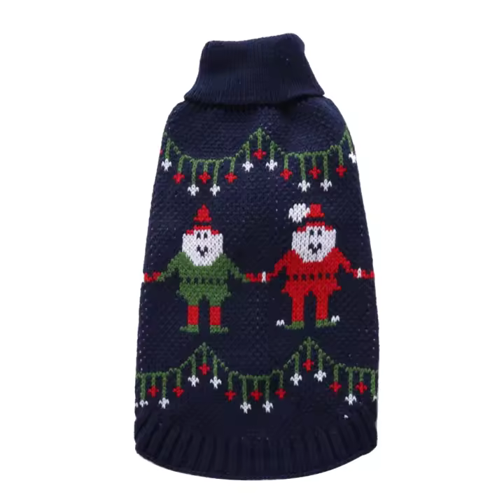 Suéter navideño para perros, prendas de punto, suéteres navideños, ropa cálida de invierno para gatos, talla L - 1
