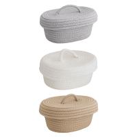 Cesta De Almacenamiento De Hilo De Algodón Oval Para Juguetes De Niños Caja De Organización De Escritorio Caja De Almacenamiento De Cosméticos Y Llaves - details 7