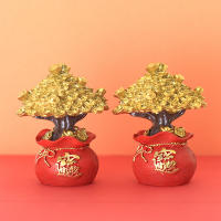 Árbol De La Suerte Feng Shui Decoración Para El Hogar Y Oficina Figura De Resina De Bienes Y Bendiciones De La Fortuna Decoración De Escritorio - details 4