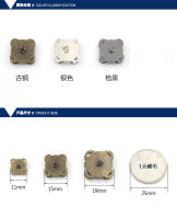 10 Sets De Botones Magnéticos Cuadrados Para Bolsos Y Monederos Clavos De Manija 11mm 15mm 19mm Colores Variados Accesorios De Manualidades - details 4