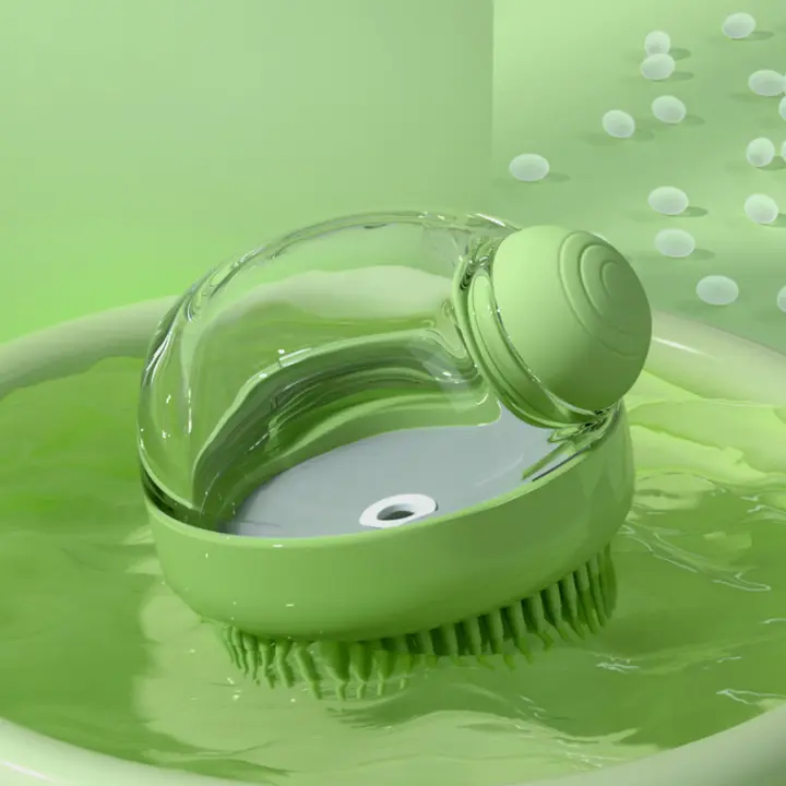 Nueva Cepillo Para Mascotas De Silicona Masajeador De Baño Para Perros Y Gatos Máquina De Burbujas Para Ducha Fácil De Usar Suministros Para Limpieza De Mascotas - 1