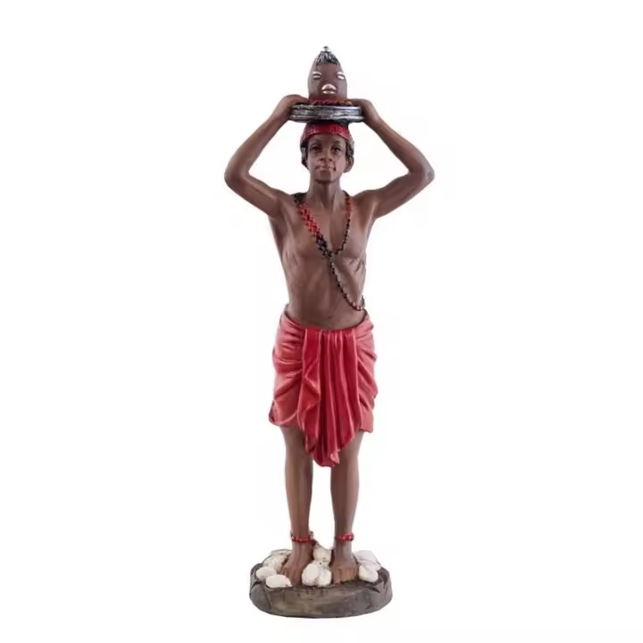DRW Figura Elegua de resina pintado a mano de 20 cm - 1