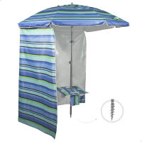 AKTIVE, Sombrilla playa antiviento, Marinera, 210 cm, Protección UV50, Mástil acero, Inclinable y regulable en altura, Tejido poliéster Oxford, Sombrilla para la playa, Sombrillas grandes, Sombrilla playa grande - details 0