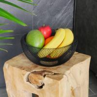 Cesta de Frutas de metal Negro: elegant frutero Redondo, Cuenco decorative de Doble pared para Frutas, verduras y más - details 2