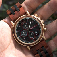 Reloj De Cuarzo Para Hombre BOBO BIRD De Madera Lujo Estilo Militar Con Cronógrafo Y Caja De Madera Relogio Masculino - details 21