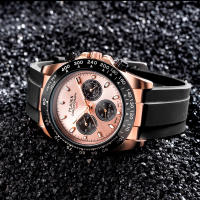 Reloj De Pulsera Masculino PLADEN Con Cronógrafo Resistente Al Agua Y Luminoso Correa De Goma Estilo Clásico De Negocios Para Caballeros - details 11