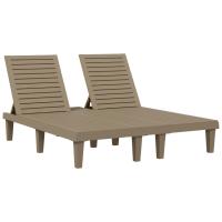 vidaXL Tumbona doble de polipropileno 155x138x83 cm Negro, Marrón claro, Sillas de Exterior Ideal para jardín, playa, piscina, terraza Tumbona Piscina Tumbonas Playa Tumbonas Jardín Exterior - details 1