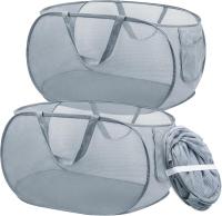 Cesta de Lavadería plegable con ASA (2 Unidades), cesta de Malla portátil, cesta de Malla emergente plegable para baño, dormitorio y Viajes. - details 0