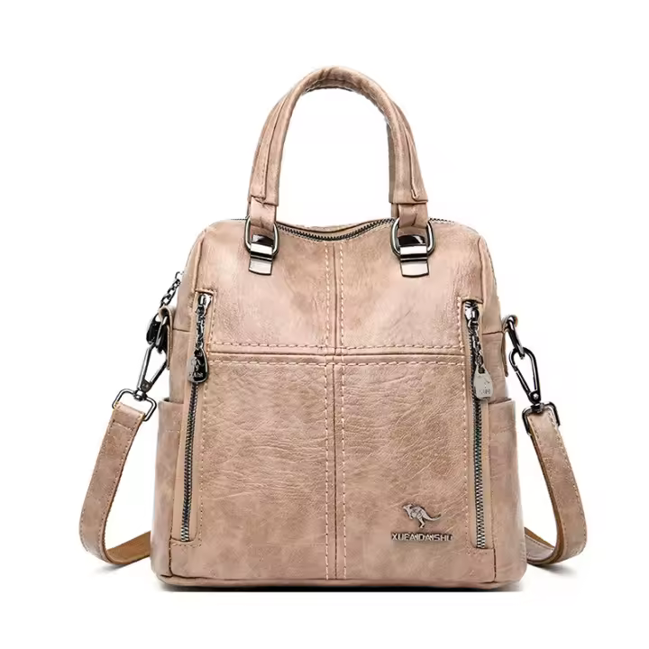 Mochila multifuncional de moda para mujer, versión coreana, versátil, de cuero suave, bolso de mensajero, bolso de mano moderno - 1