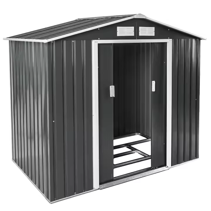 Tectake - Cobertizo para jardín | Chapa de acero lacada y galvanizada | Espacio cerrado para guardar multitud de utensilios y muebles | Diseño sencillo y atemporal - 1
