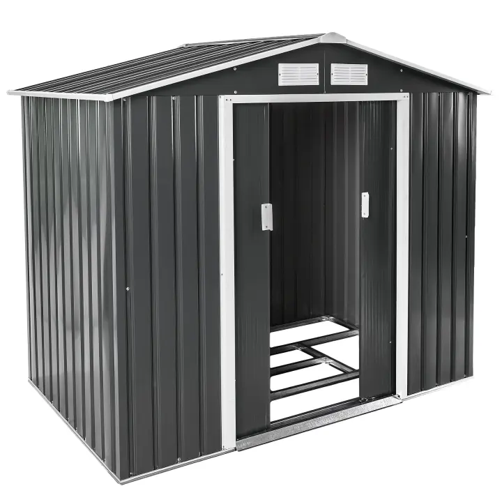 Tectake - Cobertizo para jardín | Chapa de acero lacada y galvanizada | Espacio cerrado para guardar multitud de utensilios y muebles | Diseño sencillo y atemporal - 1