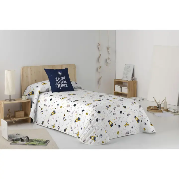 COLCHA BOUTI REVERSIBLE INFANTIL 100% ALGODÓN SVEN COOL KIDS FABRICADO EN ESPAÑA - 1