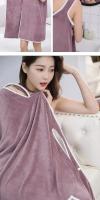 Toalla De Baño Coral Suave Y Absorbente Traje De Baño De Paja Espesado Toalla De Cuello Alto Camisola Para Mujer - details 11