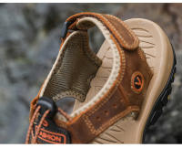 Sandalias De Verano Para Hombre Talla Grande 2023 Cuero Genuino Moda Sandalias De Plataforma Bajo Tornillo Y Cierre De Correa Material De Suela De Goma - details 5