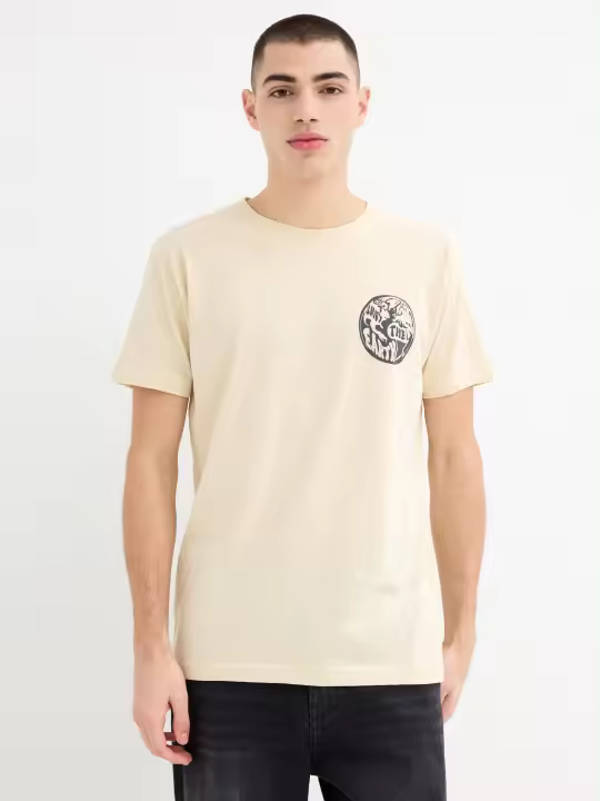 Camiseta de algodón con estampado 'Save the Earth', planeta Tierra, árboles y pájaros INSIDE - 1