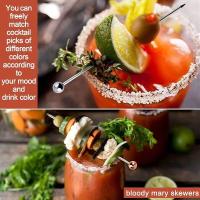 Juego De 12 Palillos De Cocktails Reutilizables De 4 Pulgadas En Acero Inoxidable Para Aperitivos Y Martinis Regalo Ideal - details 3