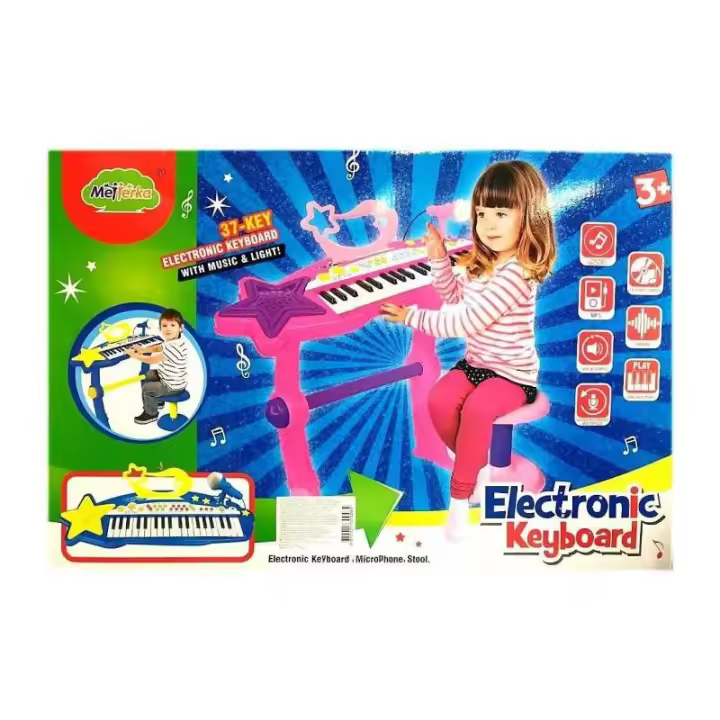 Órgano musical electrónico infantil con micro y taburete Panritos - 1