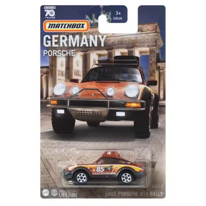 MATTEL - Matchbox - Porsche 911 Rally de 1985 - Escala 1:64 - LIFETIME - Coche de metal fundido a Presión - Coleccionable - Para Mayores de 3 Años - 1