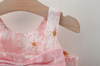 Falda De Malla Con Tirantes Colgantes De Flor Para Niñas Verano Estilo Princesa Casual Poliéster Sin Mangas Longitud De Rodilla Ropa De Verano Para Niñas - details 7