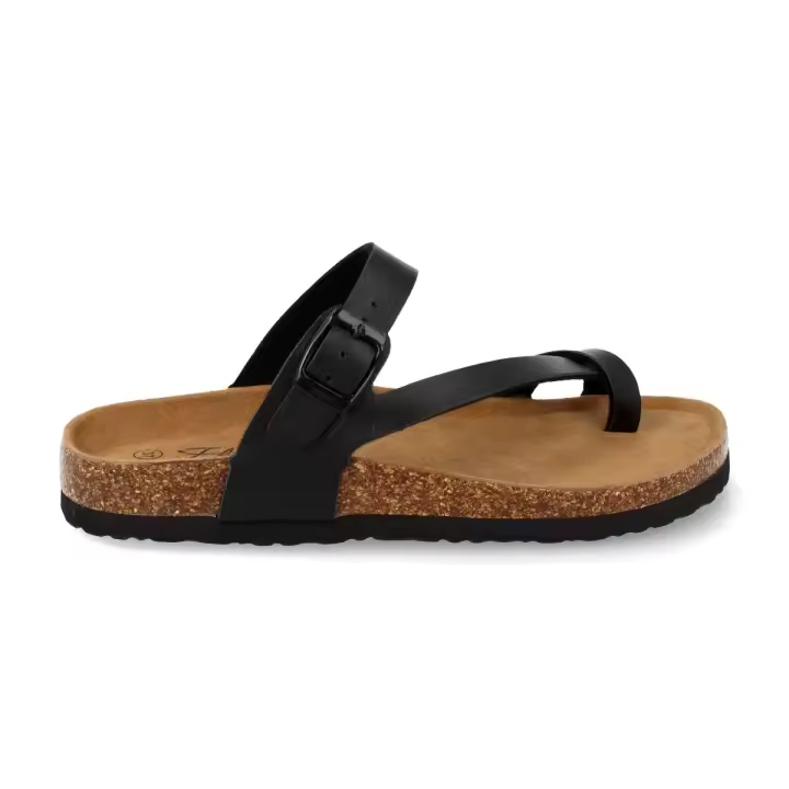 PuntoSalao Sandalias esclava plana anatómica mujer color negro - 1